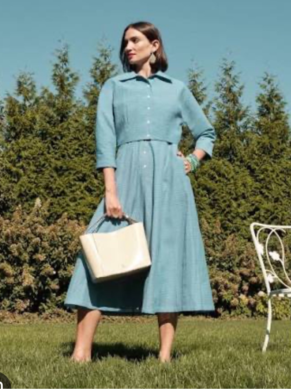 Frances Valentine Peggy Blue Jacket & Midi Dress set XS